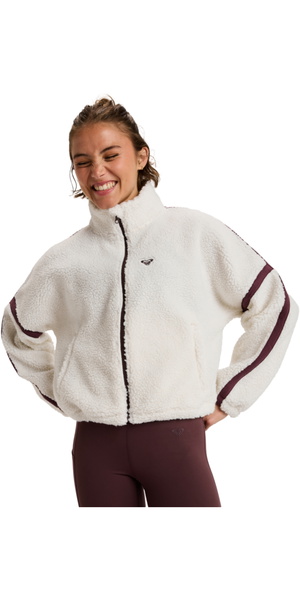 2025 Roxy Womens Boundless Spirit Zippered Sports Sweater ERJPF03220 - Whisper White